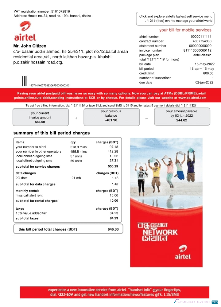download download India Airtel telecommunication services utility bill
